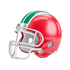 Fototapeta premium Detailed Rendered American Football Helmet Red and Green Stripe Equipment