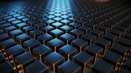 Obraz premium A captivating 3d render showcases a mesmerizing pattern of cubes, creating an abstract and modern background design