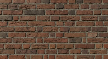 Close-up of Red Brick Wall with Dark Mortar in Urban Setting