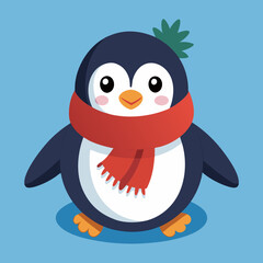 Naklejka premium penguin with ice cream