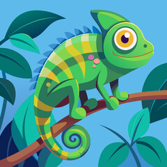 Fototapeta premium chameleon on a tree