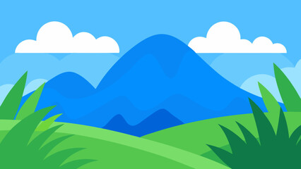 Refreshing Vector Landscape Art Showcasing Detailed Textured Green Grass