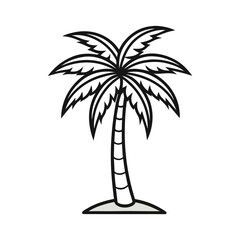 Stylized palm tree illustration isolated on white background