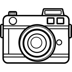 Vintage Film Camera – Outline Art Vector