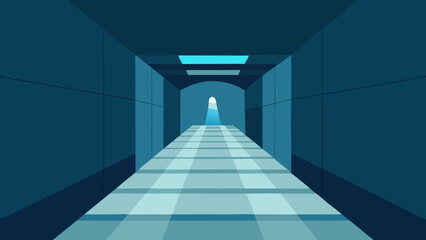 Clean Pedestrian Tunnel Entrance Vector Urban Architecture Illustration