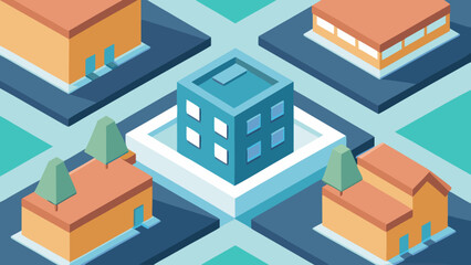 Clean Isometric Style Vector Background Urban Architecture Illustration