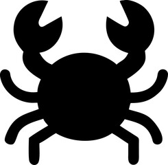 Crab Silhouette Icon – Marine Animal, Ocean & Coastal Wildlife Symbol

