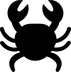 Crab Silhouette Icon – Marine Animal, Ocean & Coastal Wildlife Symbol

