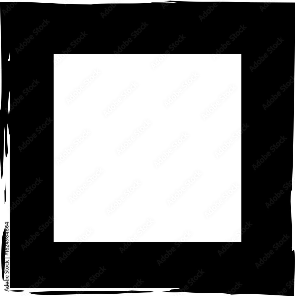 Poster set collection of square black frames with brush strokes