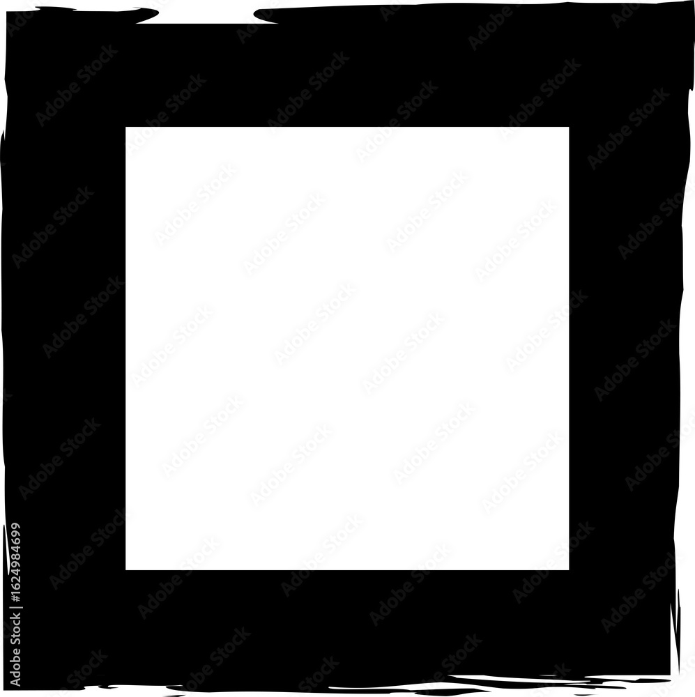 Poster set collection of square black frames with brush strokes