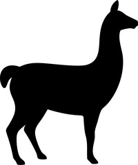 Llama Silhouette Icon – South American Animal & Nature Symbol

