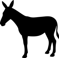 Donkey Silhouette Icon – Farm Animal, Strength & Work Symbol

