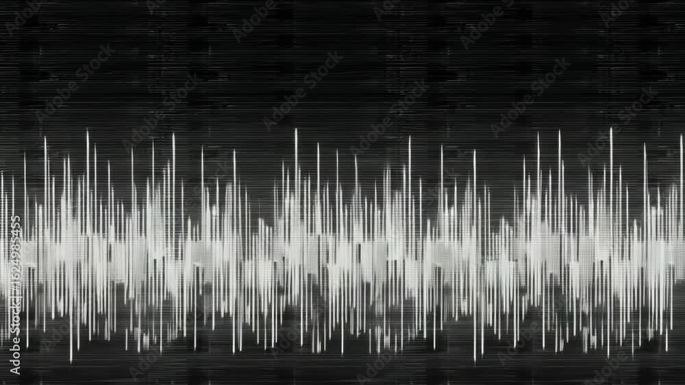 Poster high-energy waveform visualization of audio signal with dynamic movements
