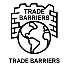 Image depicting trade barriers and economic volatility, symbolized by a brick wall encircling the globe, representing global trade restrictions and economic uncertainty.