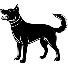Barking Dog Silhouette Vector