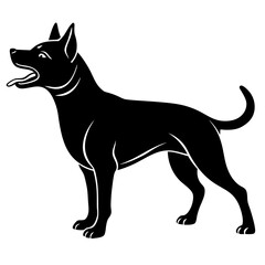 Barking Dog Silhouette Vector