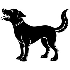 Barking Dog Silhouette Vector