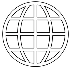 Cute cartoon hand drawn vector sphere planet icon outline.