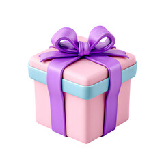 3D Rendering Detailed Isolated Gift Box with Ribbon Celebration Object
