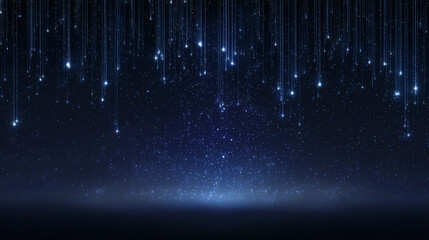 Falling star overlay effect with night sky and starlight elements, isolated on transparent background