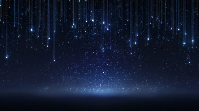 Falling star overlay effect with night sky and starlight elements, isolated on transparent background 