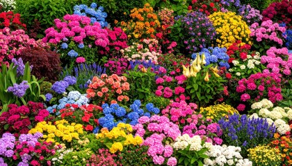 Vibrant flower bed display