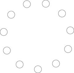 Dotted line circular round frame, symbol, icon