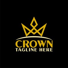 Crown abstract Logo icon isolated on black background