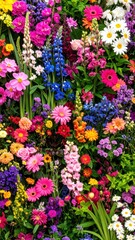 Obraz premium Vibrant flower wall display