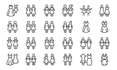 Line Style Baby and Kids Clothing Icons Set – Vector Outfit and Wardrobe Collection for Children, Boys, Girls, and Toddlers

