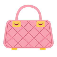 retro bag in pink color in flat style isolate on white background