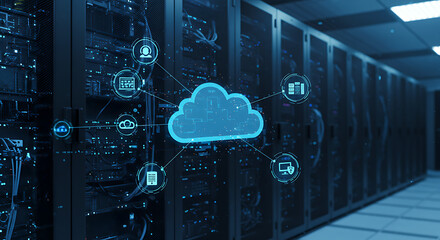 Abstract digital background of flowing blue and purple light lines suggesting speed or technology