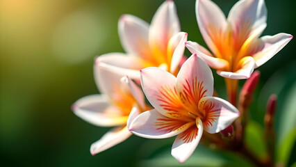 Fototapeta premium Close-Up Alstroemeria Flowers with Coral Pink and Yellow Petal Details in Soft Natural Light