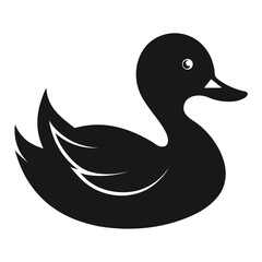 Black Silhouette Duck in Water