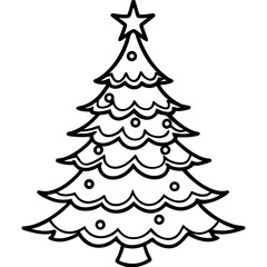 Elegant Holiday Pine Tree Outline Design