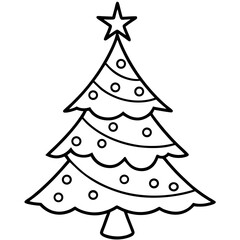Elegant Holiday Pine Tree Outline Design