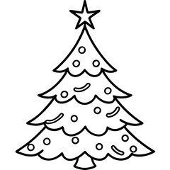 Fototapeta premium Elegant Holiday Pine Tree Outline Design