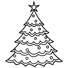 Elegant Holiday Pine Tree Outline Design