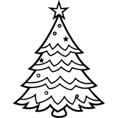 Elegant Holiday Pine Tree Outline Design