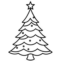 Fototapeta premium Elegant Holiday Pine Tree Outline Design
