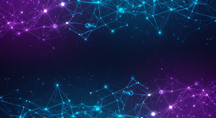 Abstract digital background of flowing blue and purple light lines suggesting speed or technology