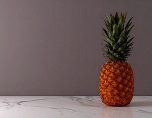 A vibrant pineapple stands on the right side of a warm-toned background, radiating freshness and exotic charm—perfect for natural food branding and tropical visual campaigns