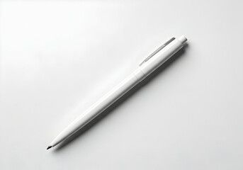 Simple White Pen Minimalist Office Supplies Stationery Design Writing Tool Elegant Clean Modern Business