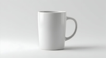 Fototapeta premium Blank white ceramic mug mockup for branding design showcasing your logo or artwork perfect for coffee tea or hot chocolate