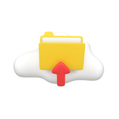 Cloud computing server and file folder management isolated 3d render icon illustration