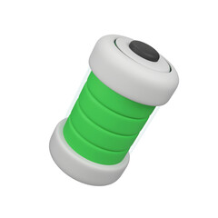 Green Ecological Battery isolated 3d render icon illustration