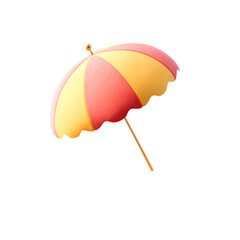 Cute Stylized Striped Beach Umbrella Parasol for Summer Season Illustration