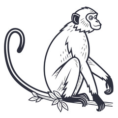 A vector illustration of a cartoon owl with a black outline and a silhouette of a wild bird for a coloring book design