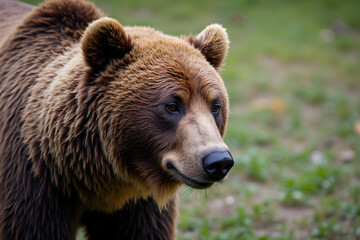 Obraz premium Brown Bear Portrait Outdoors Staring Intently in Nature