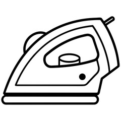 Steam Iron – Classic Contour Line Art Vector